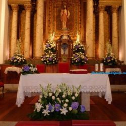 Decoración con hortensias azules